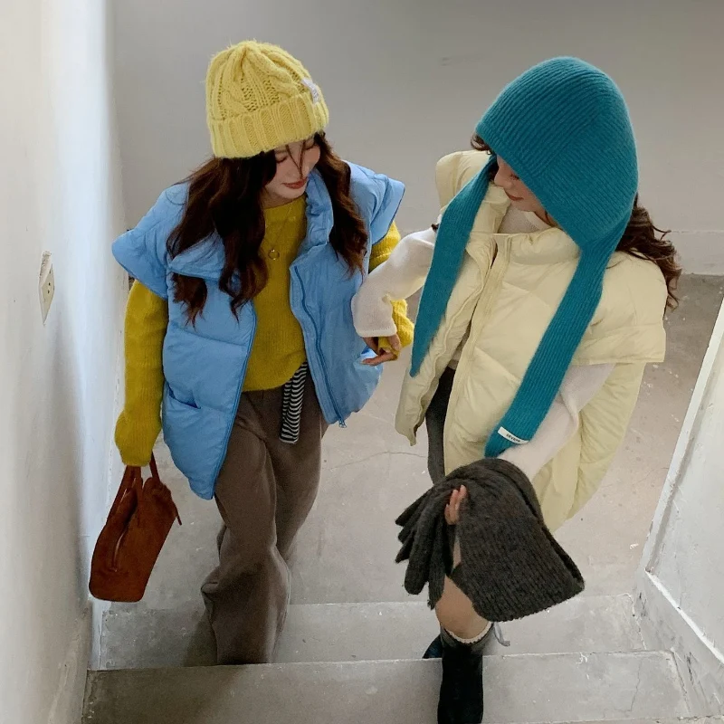 

Зимняя одежда, жилет, пальто, женское пальто с воротником-стойкой, универсальная верхняя одежда большого размера, модные повседневные корейские новые топы без рукавов, женские