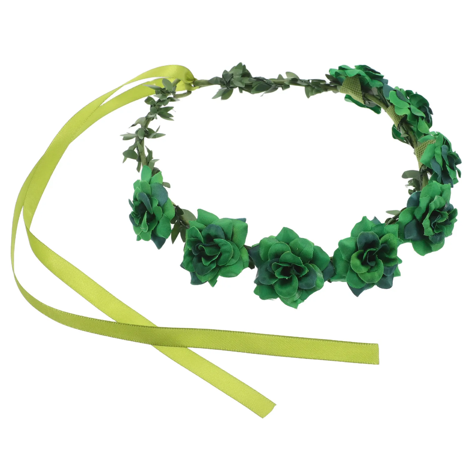 

Green Floral Headband Saint Patricks Day Hair Accessories for Irish Festival Party Flower Crown for Festive Occasions