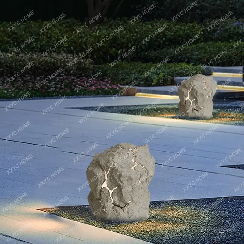 Outdoor Lawn Lamp Waterproof Grass Garden Lamp Landscape Lamp Park Light Resin Natural Imitation Mountain Fake Stone New