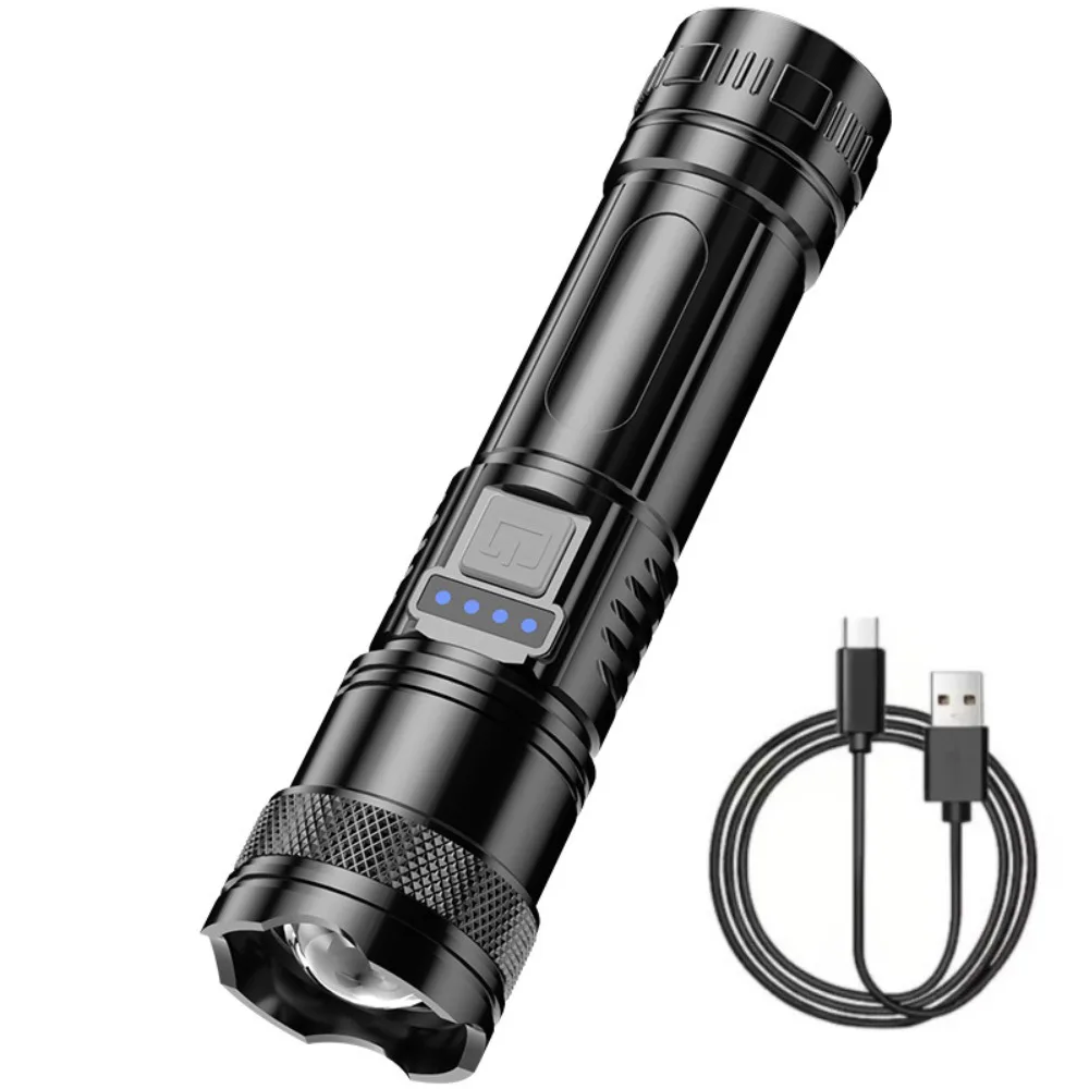 

High Power LED Flashlight Built-in Battery 3 Modes USB Charging Flashlight White Light Type-C Charging Emergency Light Camping