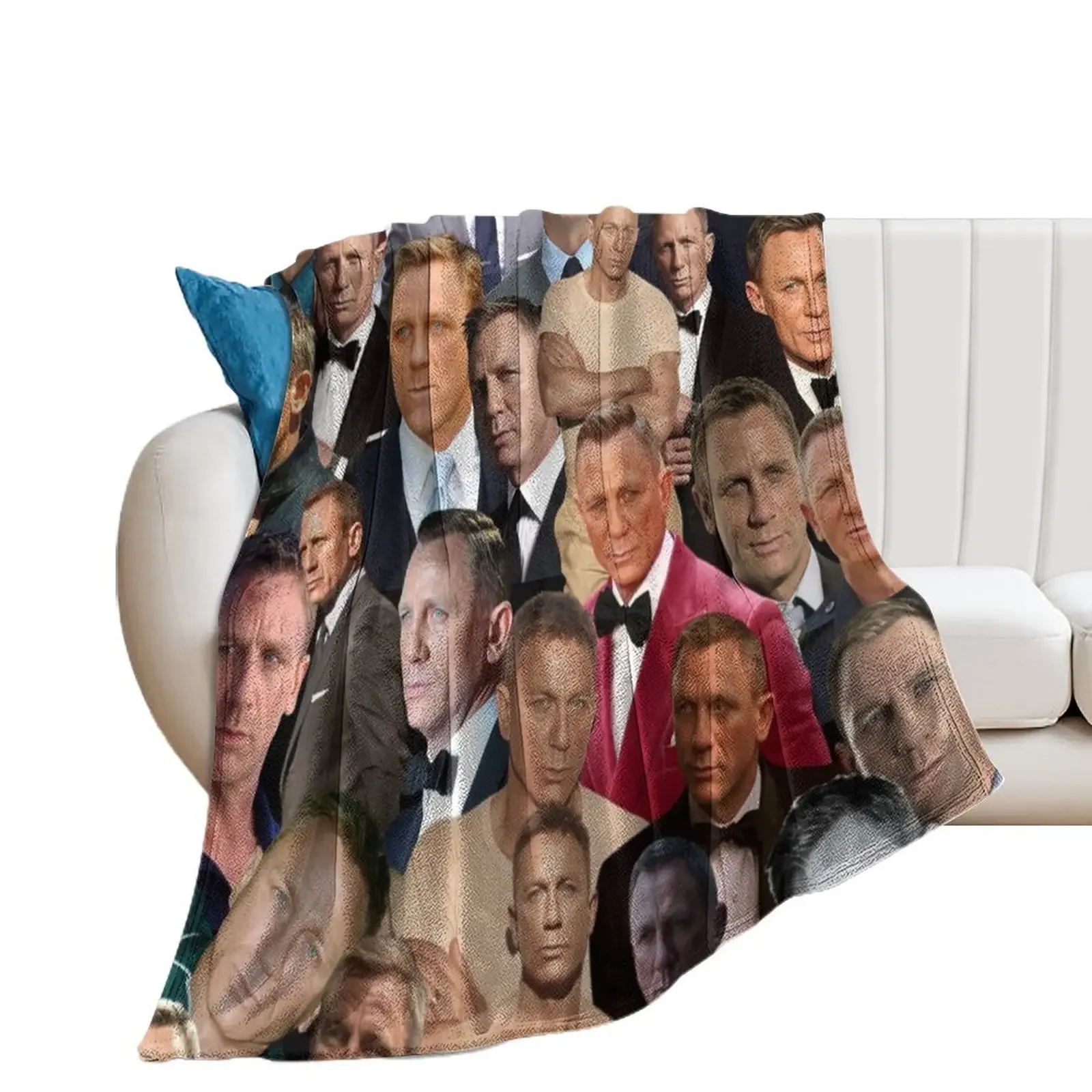 

daniel craig photo collage Throw Blanket Baby Moving Decoratives halloween Blankets