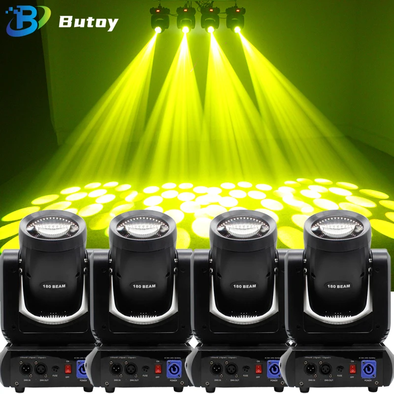 

New Type 180W Led Light Beam+Spot+18 Rotating Prism 4PCS/SET Professional dmx Lighting Controller Spotlight Party Projectro Lamp