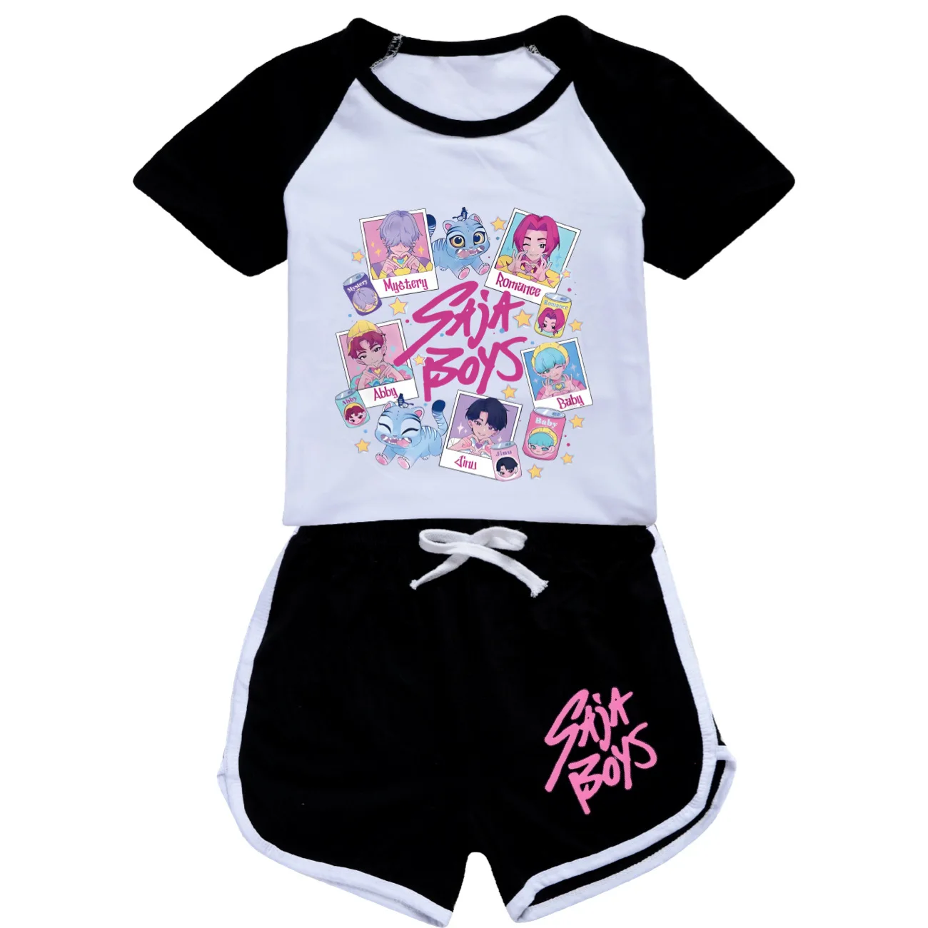

Kids KPop Zoey Demons Hunter Cosplay Pajamas T-shirt Costume Boys Girls 2025 Movie Roleplay Halloween Party Suit