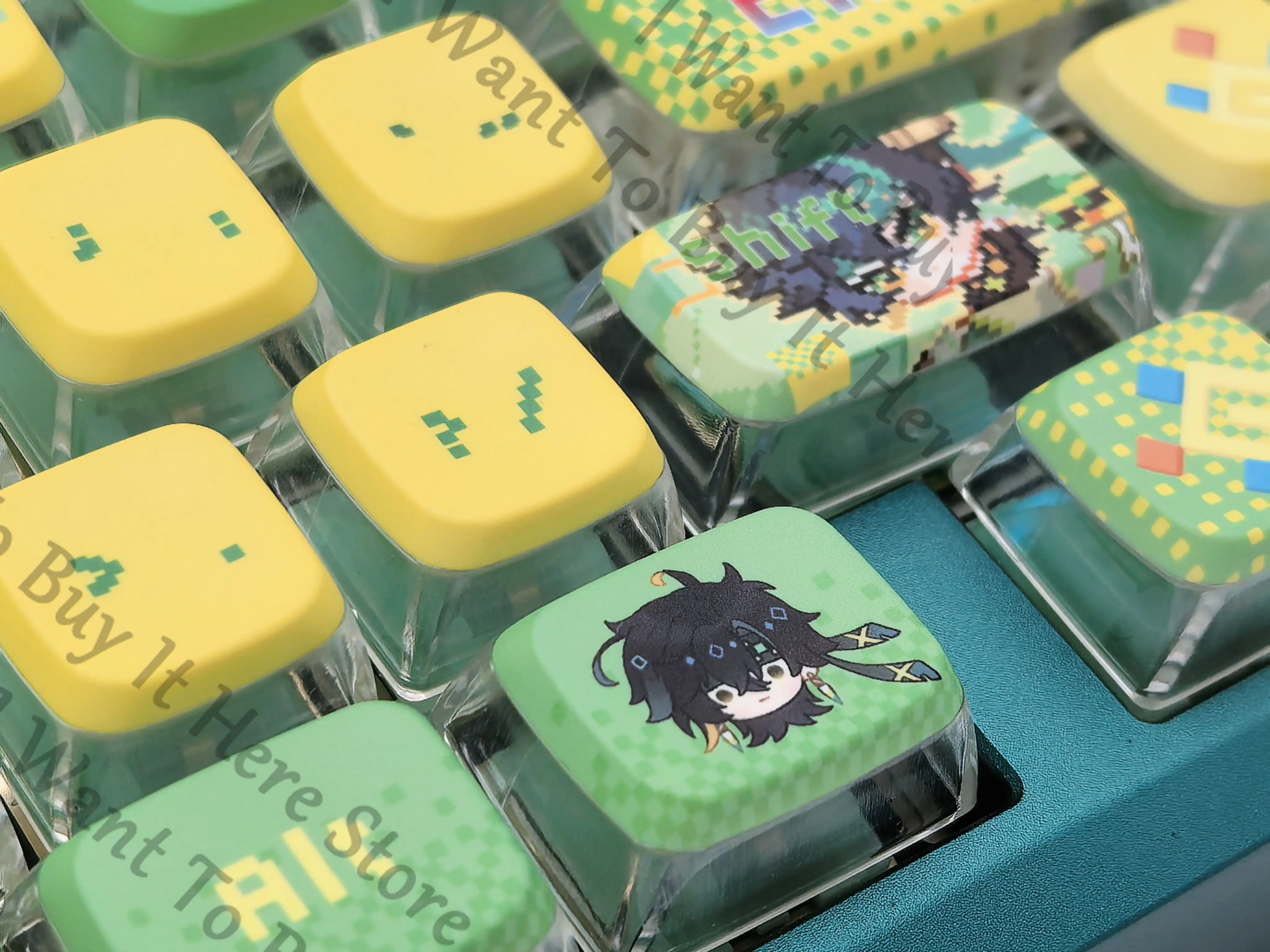 New Anime Genshin Impact Kinich Cosplay Creativity Keyboard Cap Ambitus Fans Cartoon Side Engraved Keycap Desktop Ornament Gift