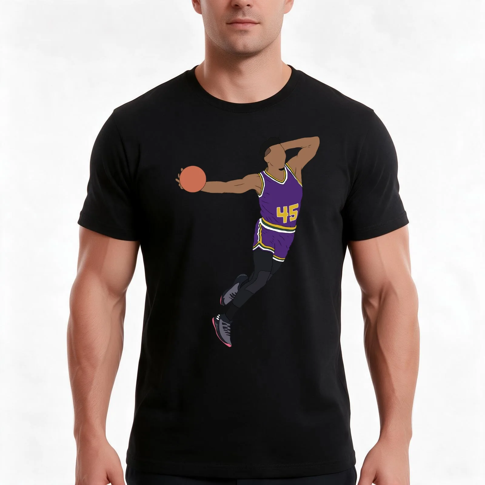 Donovan Mitchell The Mailman T-Shirt, Summer Casual Cotton Tee, Oversized Streetwear Tops, Vintage Graphic Print, 100% Cotton