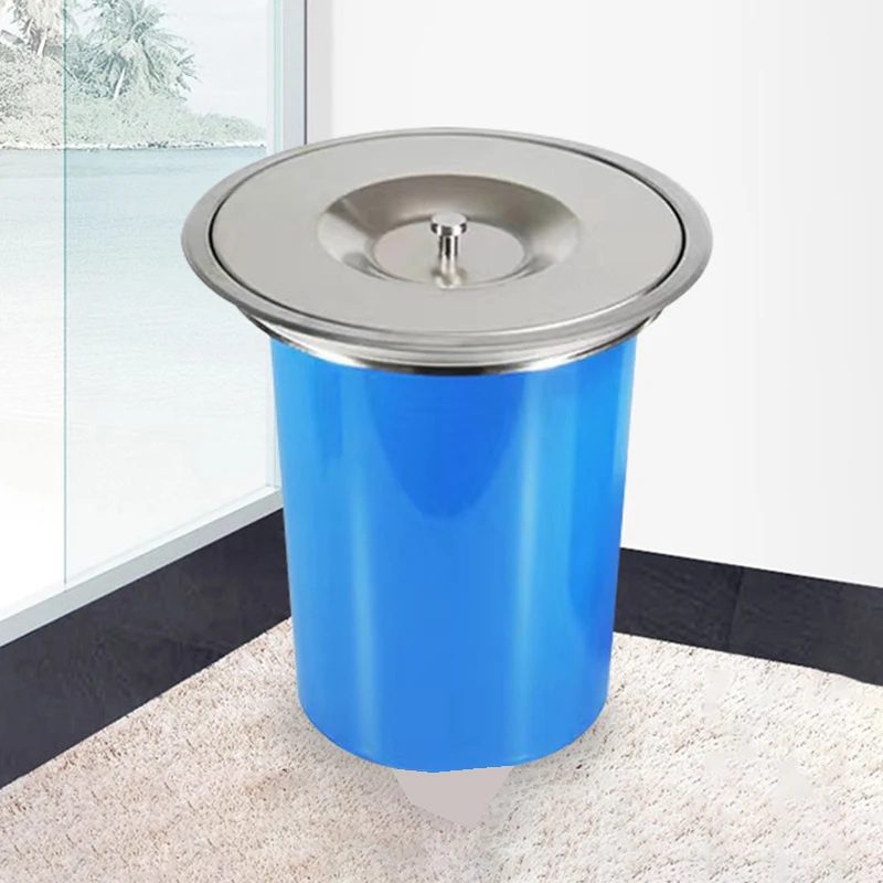Embedded Waste Bins Kitchen Countertop Hide Trash Can Minimalist Portable Trash Bin Household Anti Odor Litter Bins with Lid