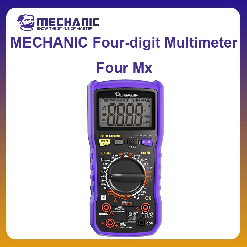 MECHANIC OFFICIAL Four MX Four-Bit Semi Digital Multimeter Mobile Phone Repair High Precision Temperature Detection Multimeter