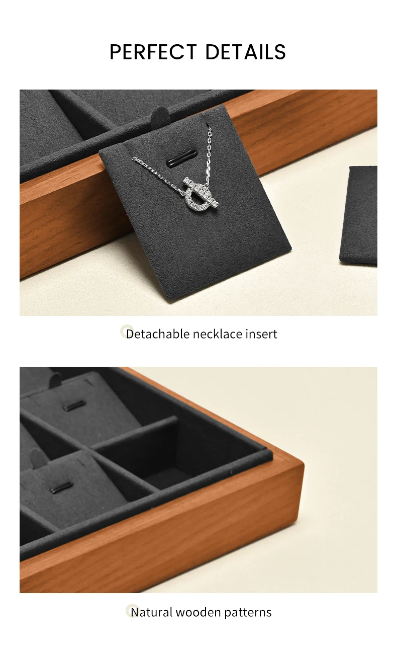 Wooden 3 in1 Multi-function Jewelry Display Box High quality Microfiber Ring Earring Bangle Organizer Case Luxury Storag Box