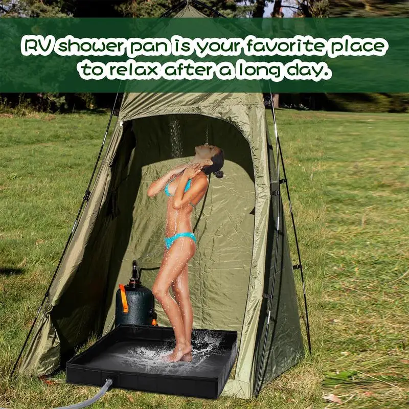 Shower Tent Base Camping Awning Shower Basin Portable Shower Pan outdoor Folding pets Shower Base Camping tent Accessories