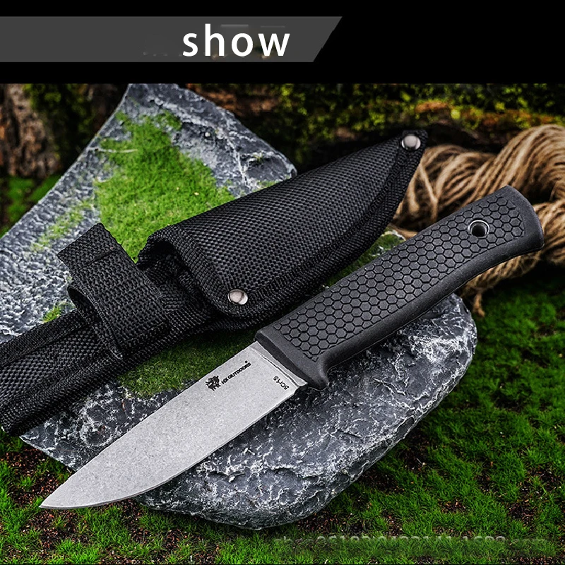 Internet famous brand outdoor travel straight knife survival knife, wilderness camping knife with high sharpness and hardness