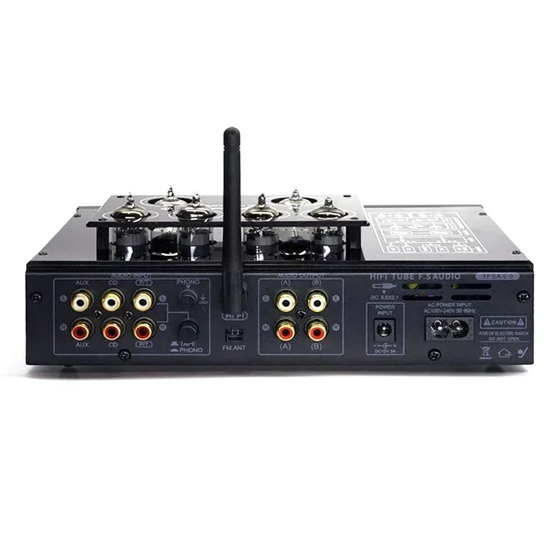 6n2 6k4 Vakuumröhrenvorverstärker Bluetooth 5.0 Unterstützt MM/MC Vinyl Record USB FM Radio Geringe Verzerrung HIFI Verstärker Audio