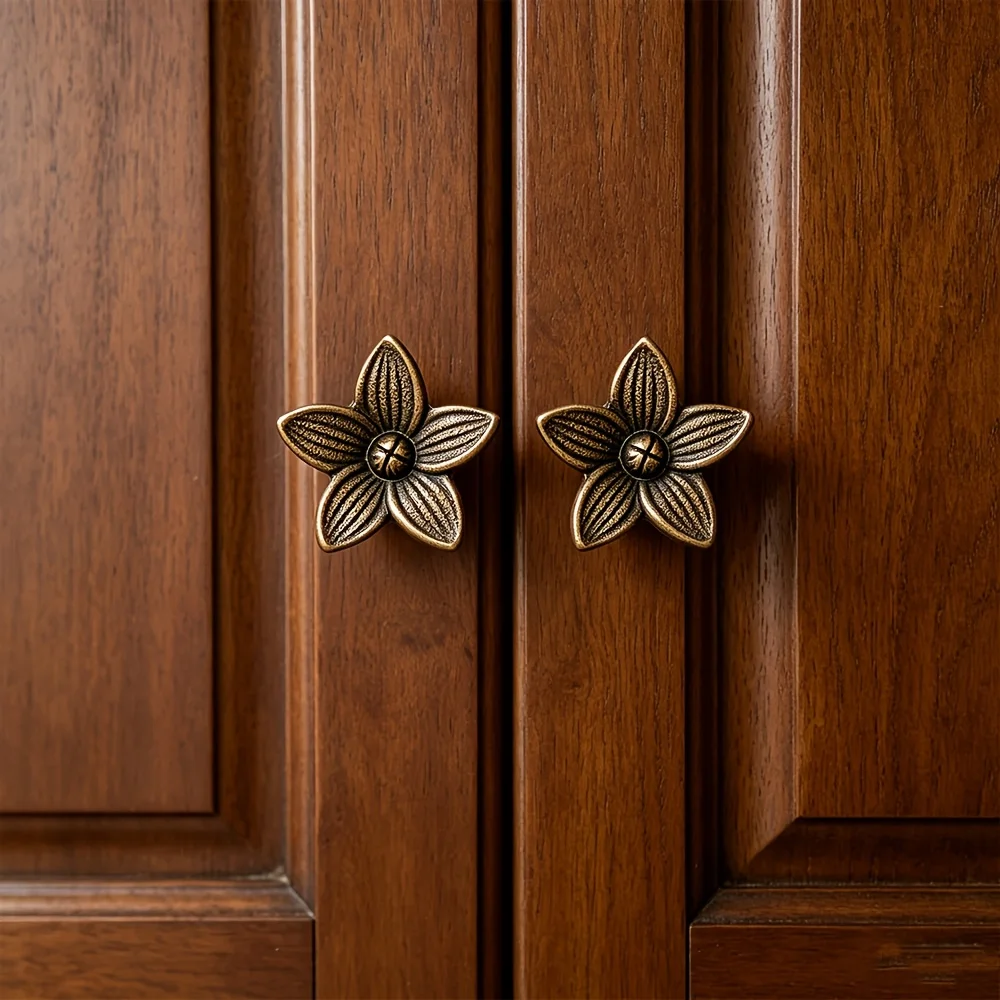 2/4/8pcs Vintage Floral Handles Furniture Additions Handmade Vintage Decoration Suitable for Wardrobes/Drawers/Jewelry Boxes