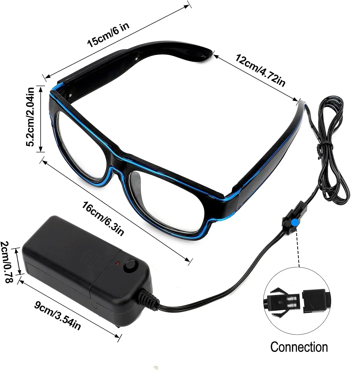 Okulary LED z drutu EL, migające, świecące, kostium na imprezę, nowość, bar, klub, okulary przeciwsłoneczne podświetlane, oświetlenie dekoracyjne, prezenty dla dorosłych i dzieci.