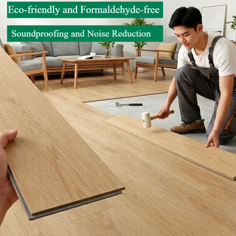 Customizable WPC stone-plastic composite wood flooring, waterproof, stone crystal texture, wear-resistant, and sound-absorbing.