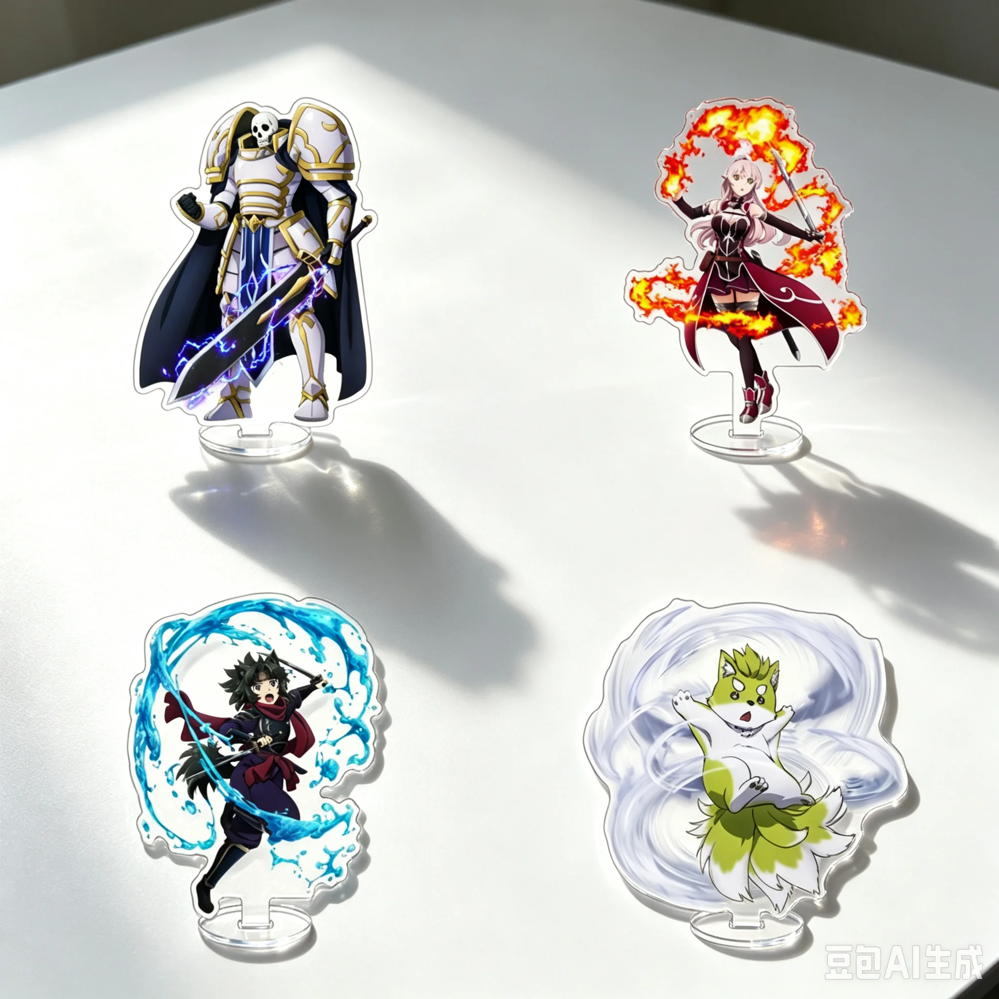 15CM Anime Skeleton Knight in Another World Acrylic Stand Figure Desk Decorations Cartoon pendant Fans Gifts  Keychains