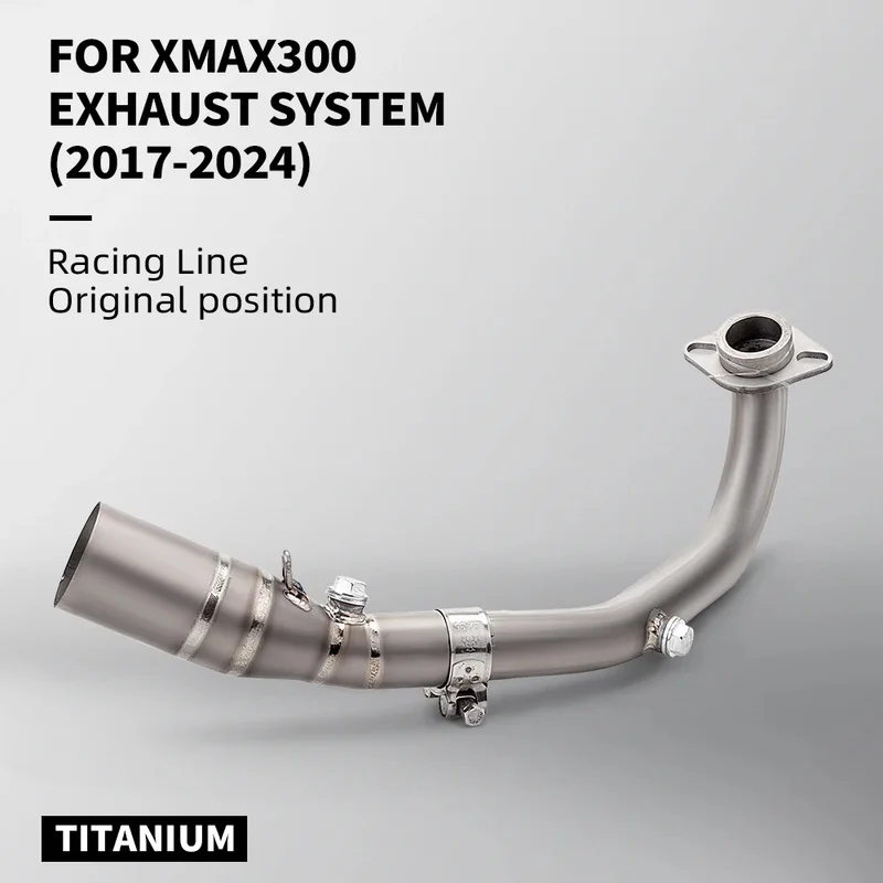 Titanium Alloy High-Performance Exhaust Connection 51mm Mid Section Muffler for Yamaha XMAX 300 2017-2024 New Condition