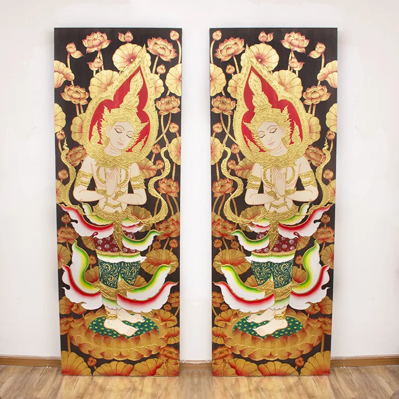paintings, ethnic style health halls, exotic characters, Buddha statues, restaurant walls, murals, hanging paintings