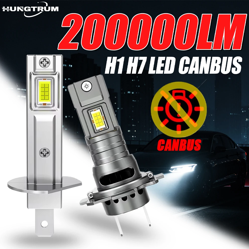 

1:1 Halogen Bulb Design 200000LM H1 H7 LED Light Bulbs Wireless Plug And Play For Car Headlight 6000K With Fan Fog Lights 12V