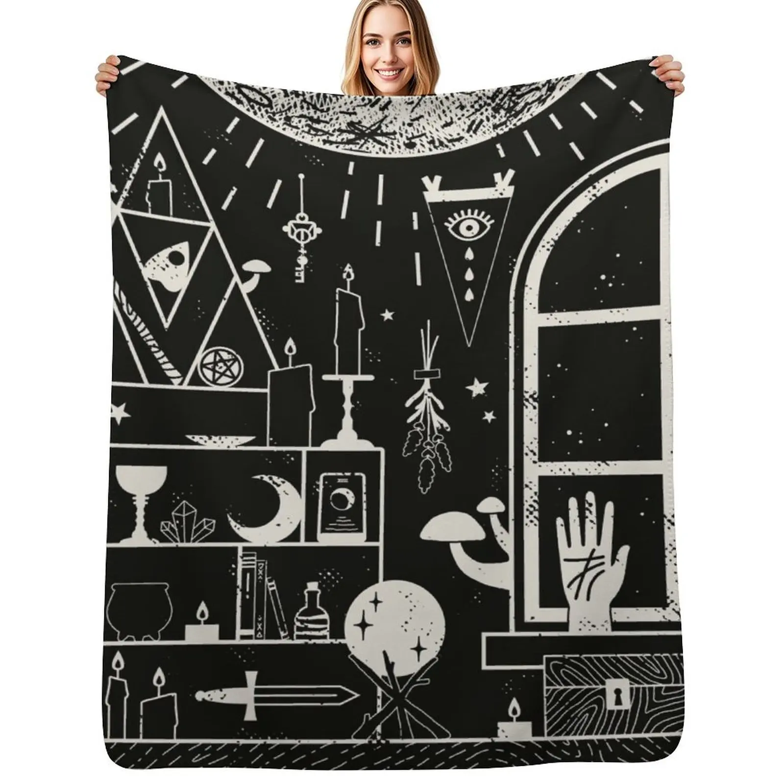 

Moon Altar Throw Blanket Bed Fashionable Cute Plaid Extra Large Throw Blankets