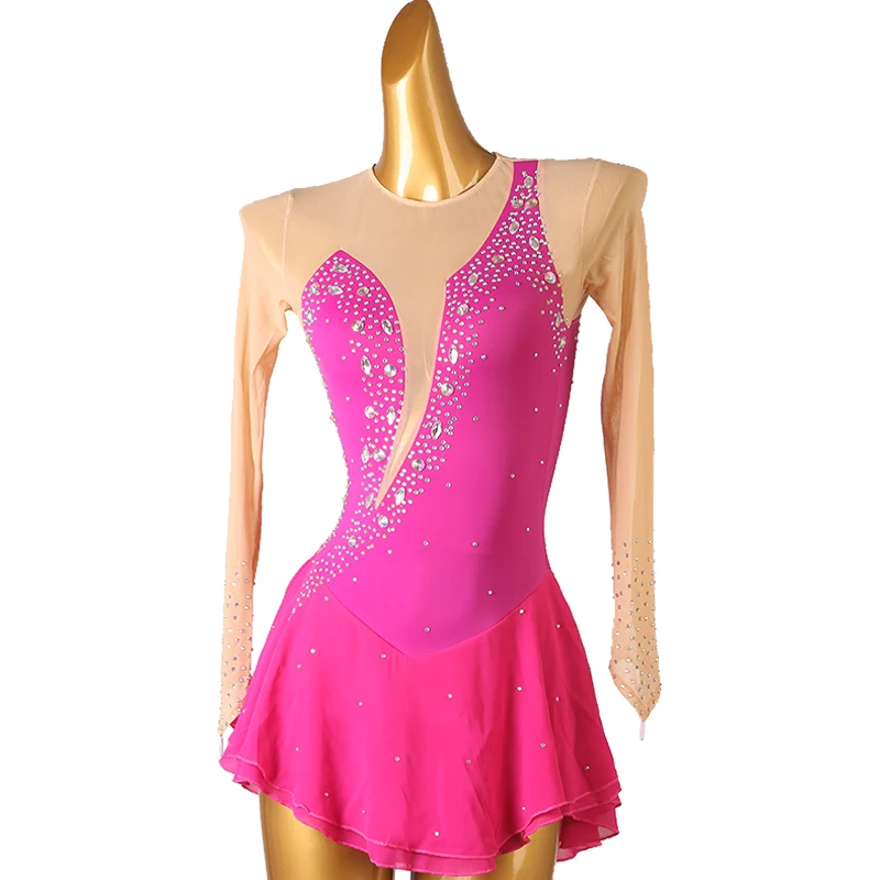 Kunstschaatsjurk Danskleding Toneelkostuum Kleding Meisje Kinderkleding Artistieke Schaatsen Jurk Dans Turnpakje Samba B003