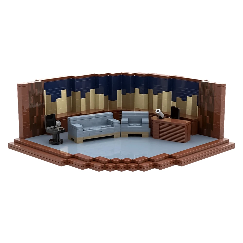 

MOC Jimmy The Tonight Show Scenes Building Block Model US star Interview Programme Scenes Bricks Assembled Toys Educational Toys