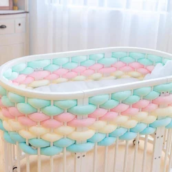 5M/6M Baby Bed Bumper Infant  Pillow Cushion Braid Knot Bumper Crib Bumper Protector Room Decor Long Knotted Bedding