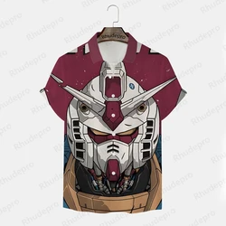 Camisa Anime Gundam de manga curta masculina, estilo Harajuku, streetwear de verão extragrande alta qualidade, nova, 5XL, 2024