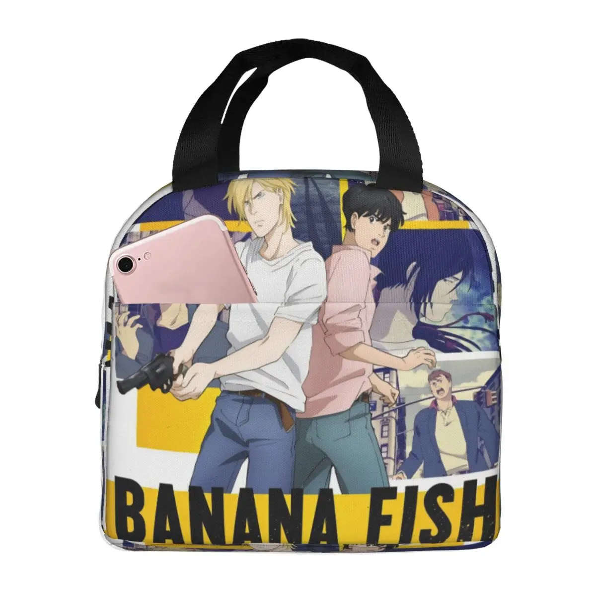 Banana Fish Anime Accessories Insulated Lunch Bag For School Office Food Box Portable Thermal Cooler Lunch Box