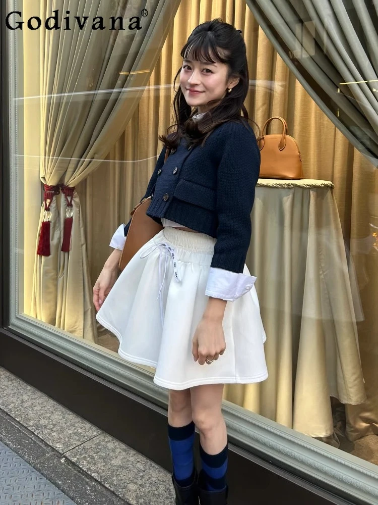 

Мода в японском стиле, милые шорты, юбка, весна-осень, тонкая мини-юбка с эластичной резинкой на талии для девочек, женские повседневные повседневные юбки