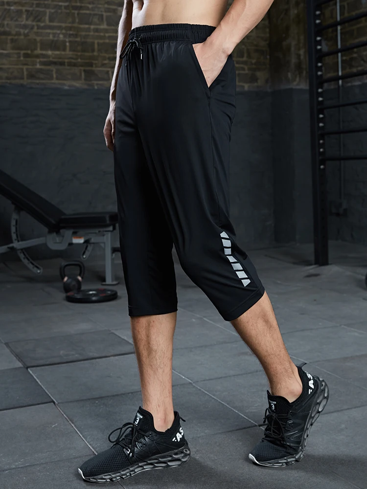 SONECHOKI course mollet longueur pantalon hommes gymnastique Joggers pantalon de Sport ample impression basket-ball séchage rapide bas d'entraînement mâle