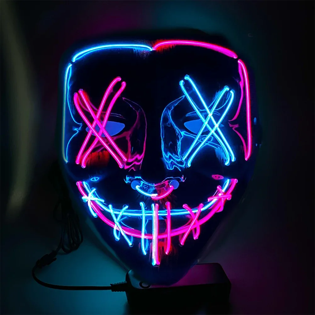 Halloween Mask LED Light Up Full Face Mask,Holiday Cosplay Halloween Costume Masquerade Party Carnival Gift