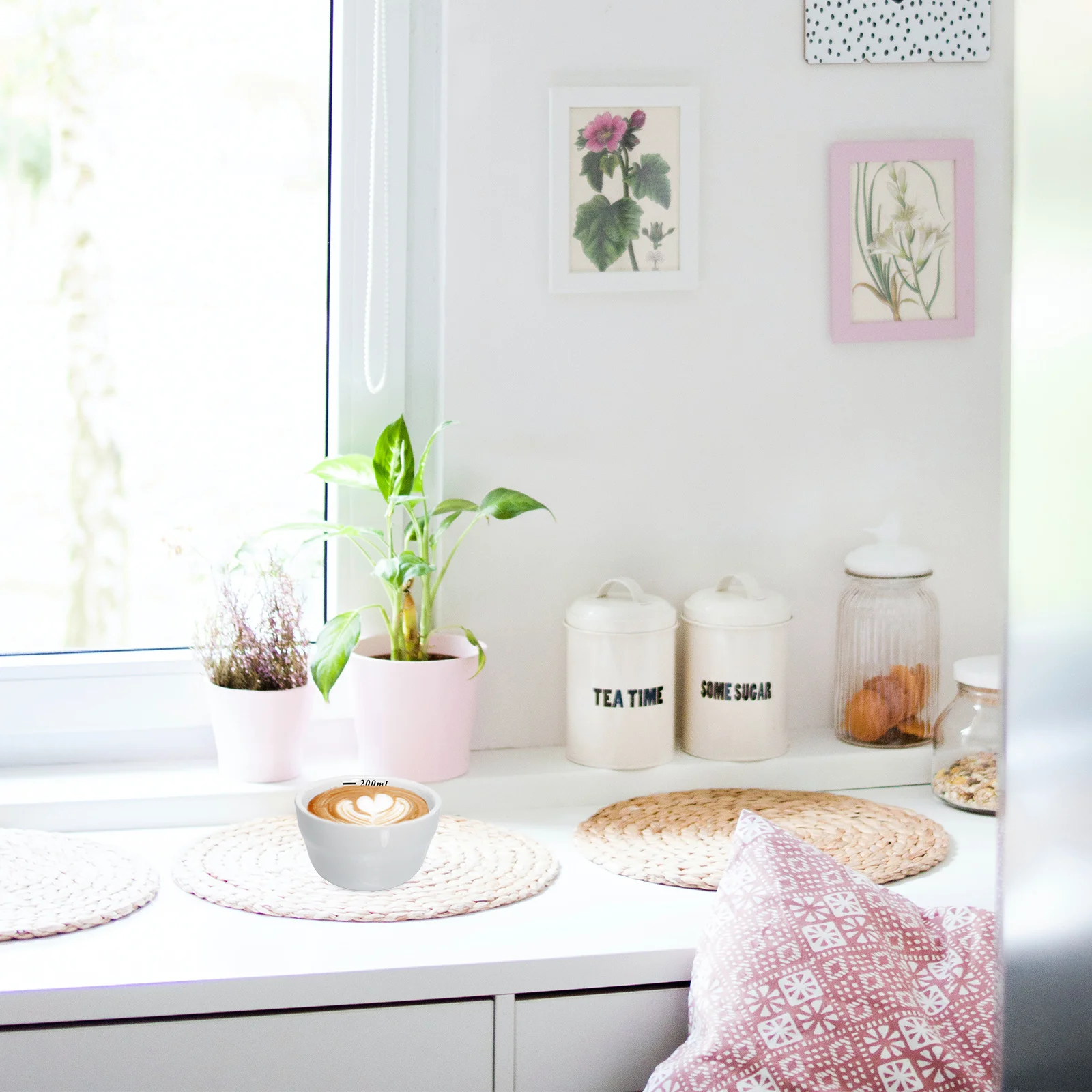 

2Pcs Heat Resistant Coffee Ceramic Cups Scale Milk Storage Measuring Cups for Kitchen Scale Cup Milk Storage Cup