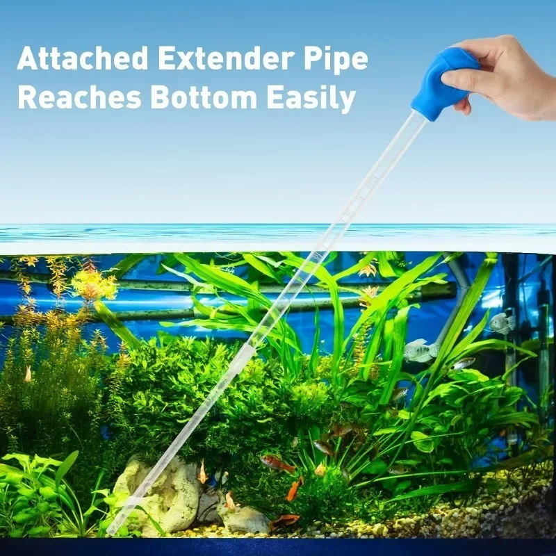Lengthen Pipettes Cleaner Simple Cleaning Tool for Aquarium Water Changer Aquarium Siphon Fish Tank Vacuum Cleaner 29cm 45cm