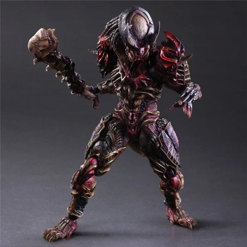 28cm Play Arts Alien VS Predator Scar Predator Action Figure Model Ornament Joint Movable Horror Toy Children Christmas Present