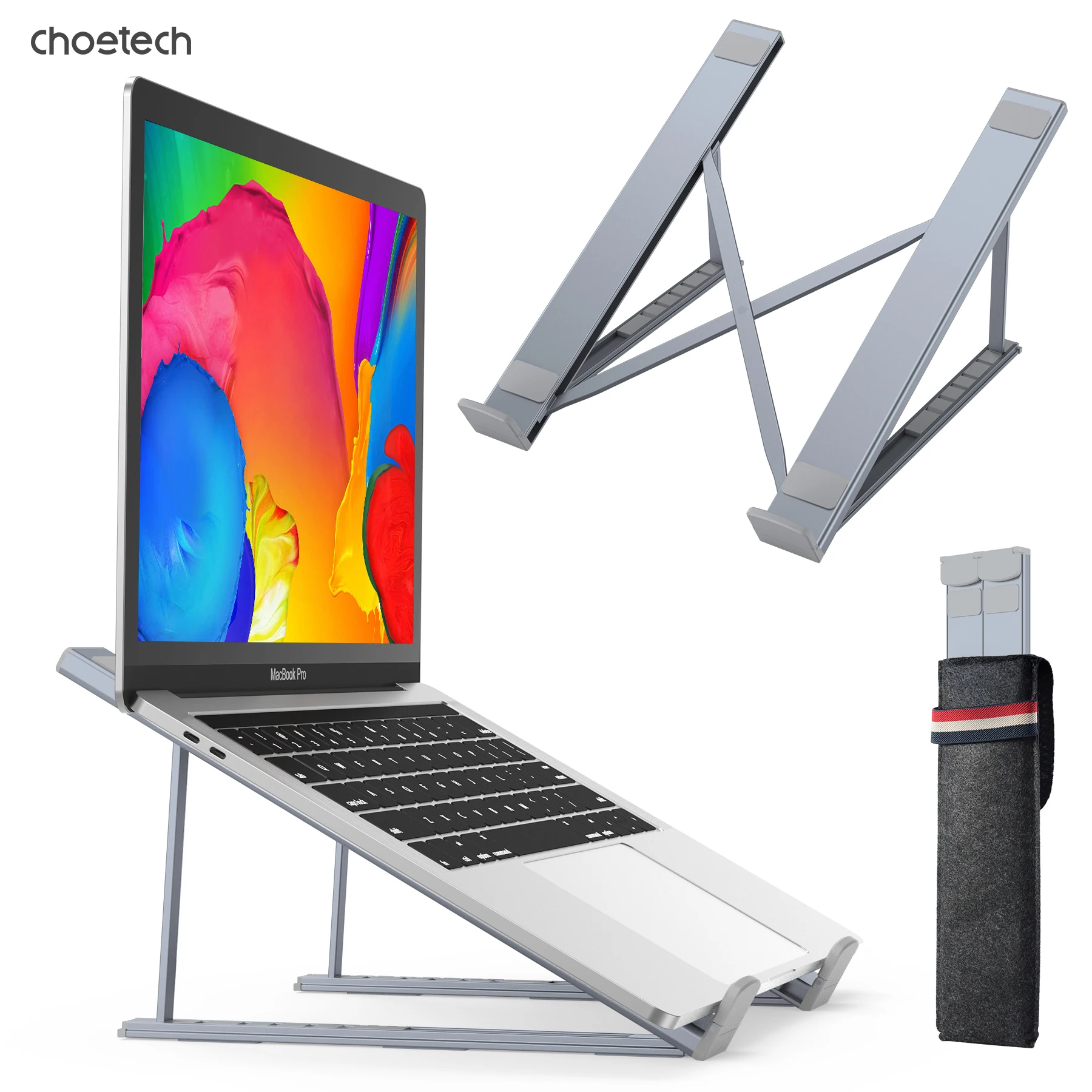 Adjustable Height Aluminum Alloy Laptop Stand Multi-Functional Foldable Vertical Desktop Support with Cooling System