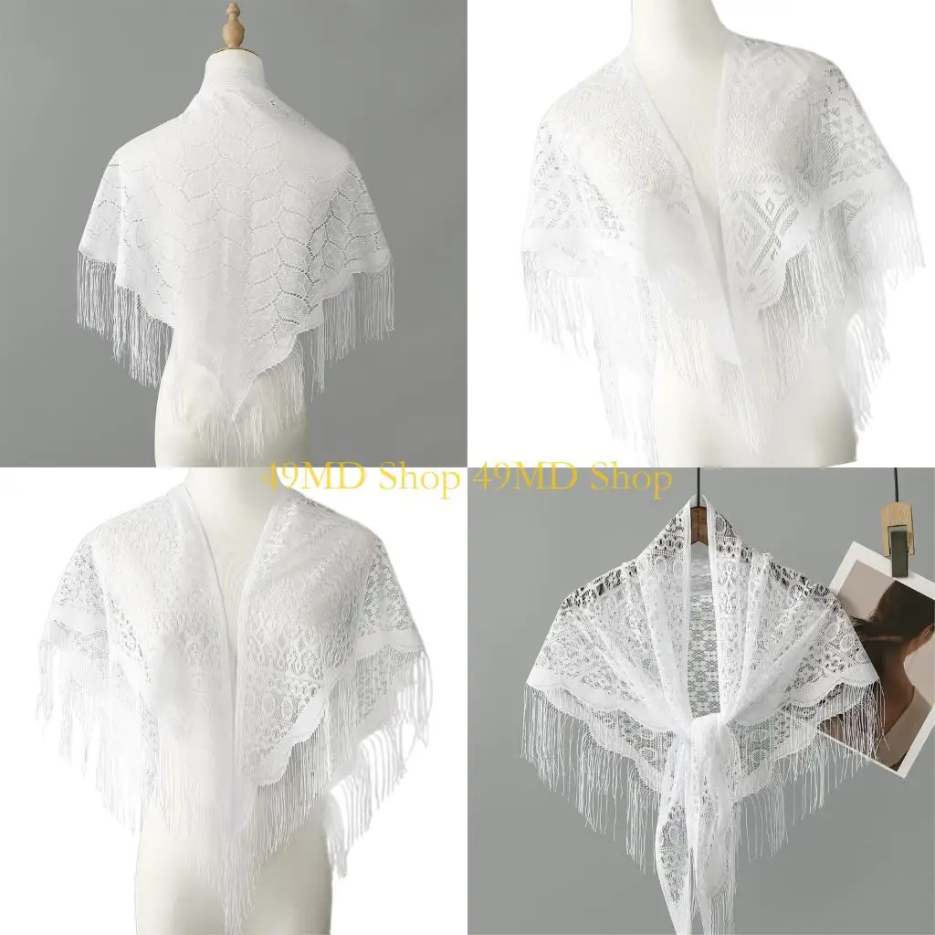 

Легкий прозрачный кружевной шарф 49MD, летний солнцезащитный шарф, элегантный дизайн, повседневное использование