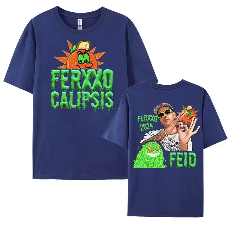 Feid Ferxxocalipsis Album Tour 2024 New T Shirts Men's Women Harajuku Retro Street T-shirt Hip Hop Punk 100% Cotton T Shirt Tops