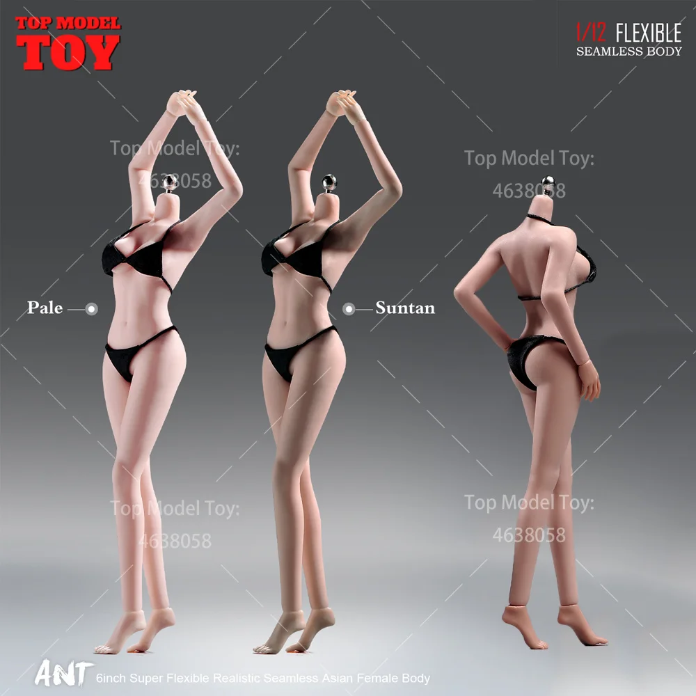 

ANT T305 1/12 Scale Super-Flexible Female Pale/Suntan Seamless Body with Detachable Feet 14.5cm Heigh Soldier Action Figure Doll