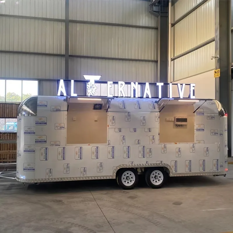 مقطورة امتياز الطعام، مقطورة طعام مصممة متعددة المحطات لخدمة المطبخ المتنوعة والمناسبات عالية الحجم #1