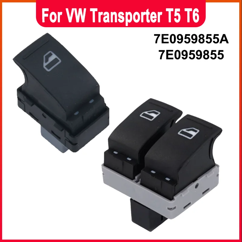 7E0959855A Car Electric Door Window Lifter Double Switch Button Control Driver Side For VW Transporter T5 T6 Car Accessories