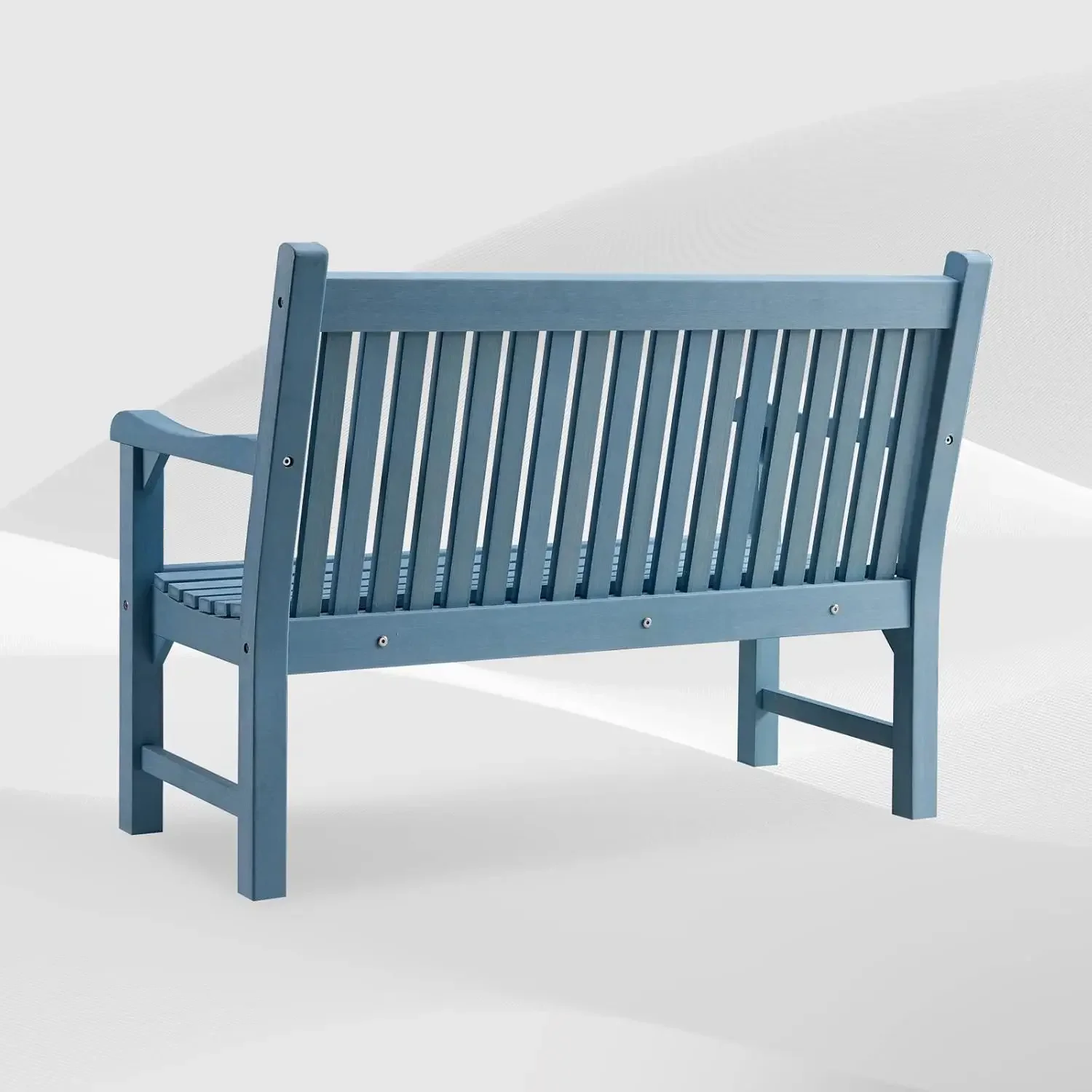 Garden Bench, 2-Person Poly Lumber Patio, All-Weather Outdoor Bench, Memorial Bench, Suit for Garden, Porch and Park(Blue)