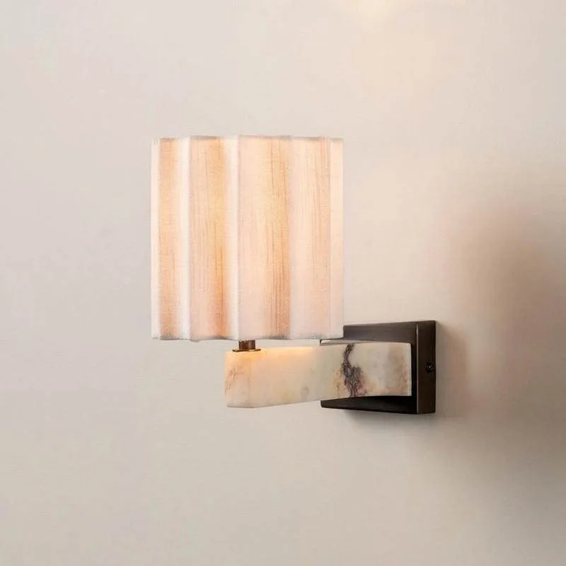 

100% Natural Marble French Wabi-Sabi Calacatta Violet Wall Lamp for Hallway & Bedroom Decor