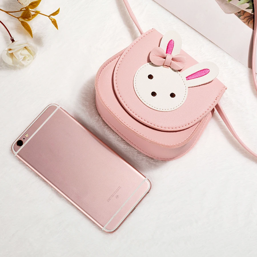 Little girl cute rabbit crossbody bag wallet, small bow single shoulder bag, handbag suitable for children and toddlers