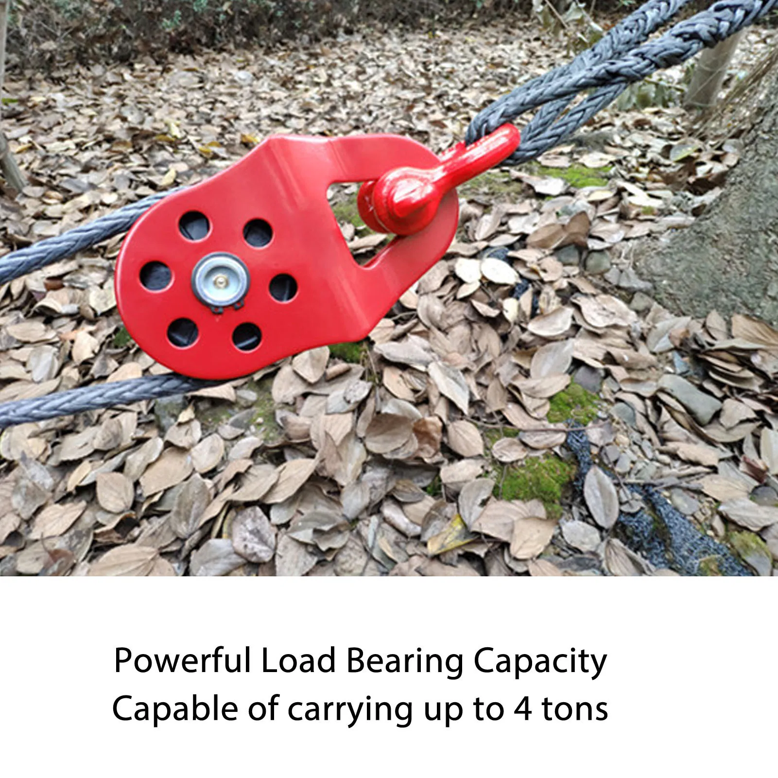 3 Ton 6613.87 lbs Capacity Towing Pulley Heavy Duty Snatch Block for Winch Snatch Block Recovery Fits Truck Tractor ATV UTV Red