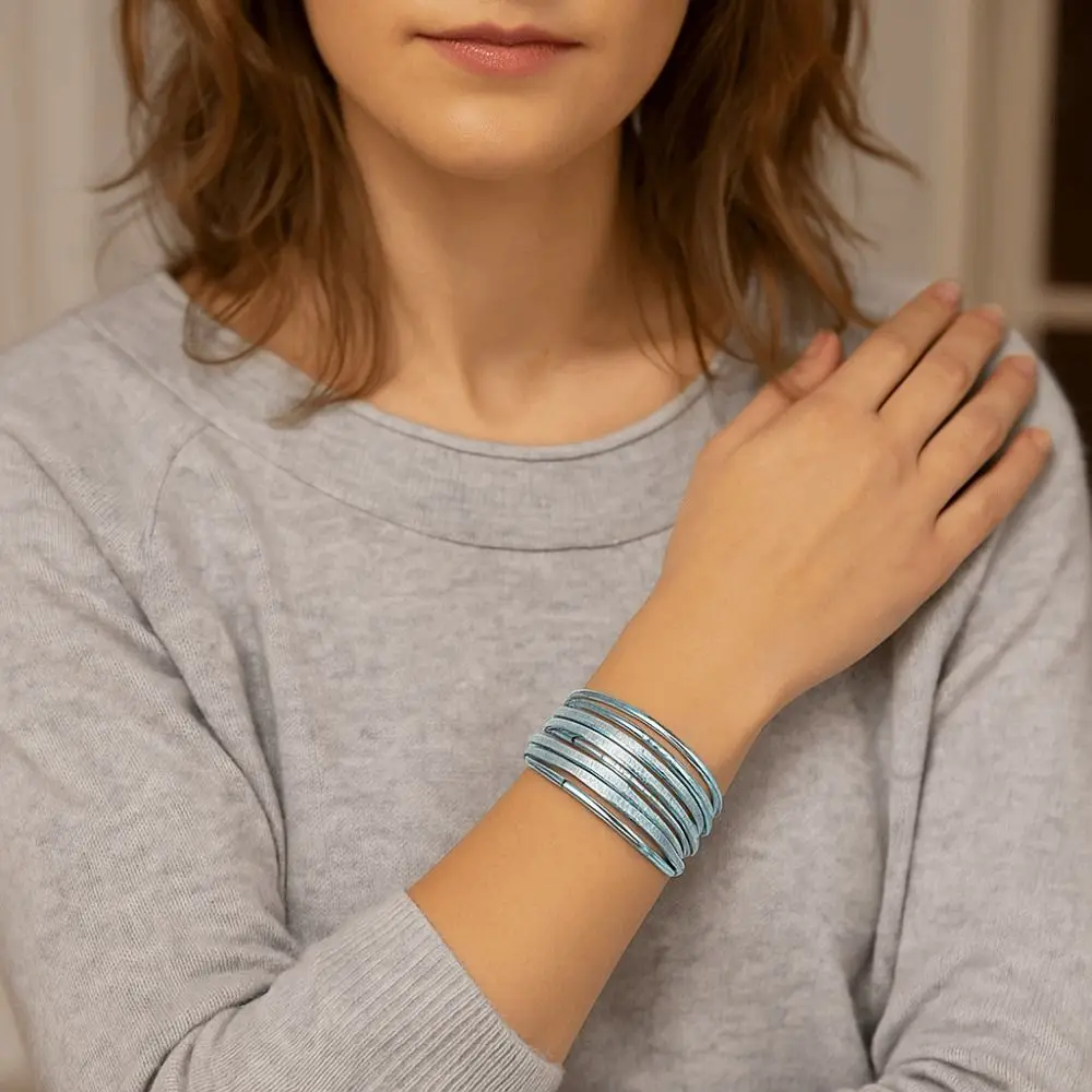 빈티지 메탈 튜브 가죽 팔찌 펑크 글리터 충전 청키 팔찌 와이드 밴드 글리터 충전 팔찌 남성 액세서리