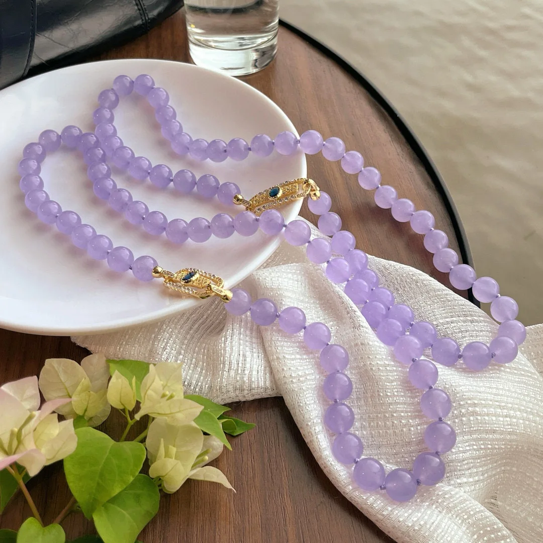 purple Jade round 10mm necklace 50cm wholesale beads nature FPPJ
