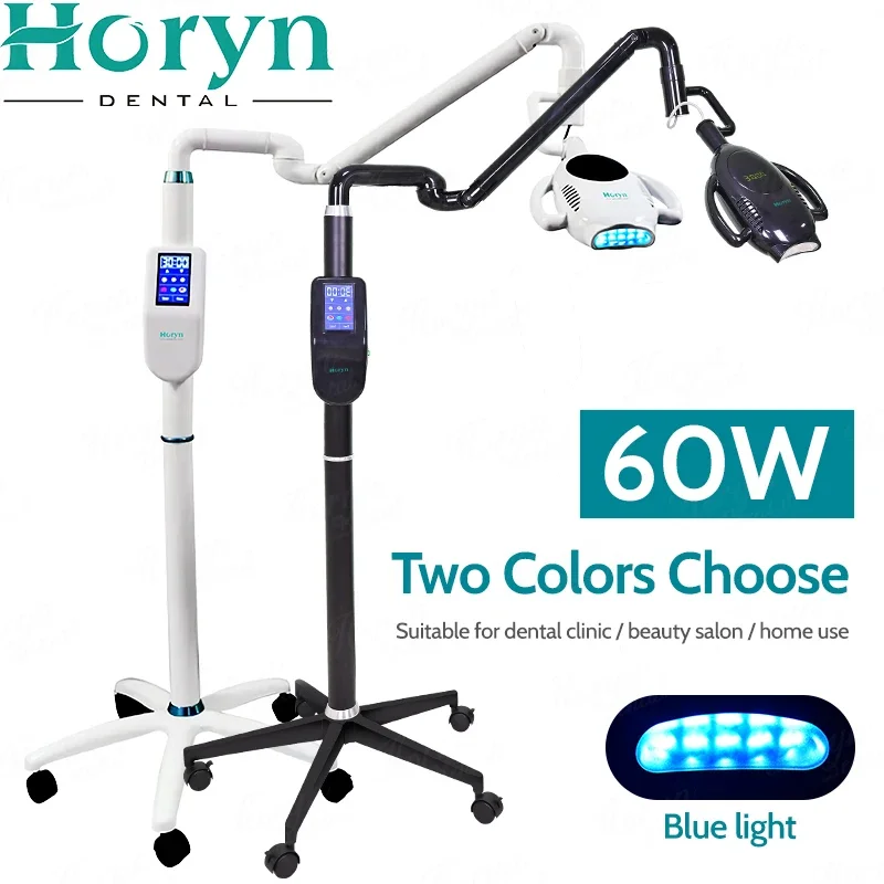 New den tal la ser Cold Blue Light 40w 60w Portable Teeth Whitening LED Light Machine with Wheels and Logo for Professional Use