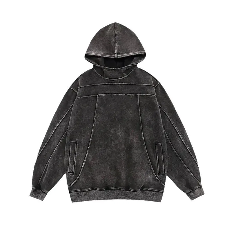 Winter New Hoodie2024 Hip Hop Trendy Splicing y2k Retro Hoodie Rap Warm Creative Hoodie Winter Outdoor Warm Hoodie Top