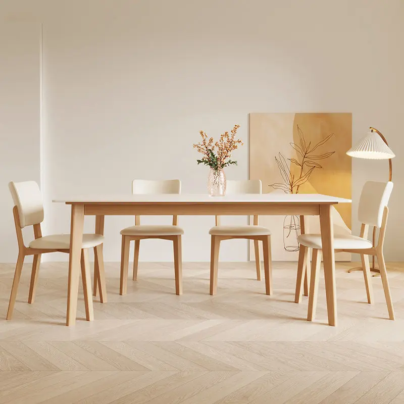 Eating High Legs Dining Tables Wood White Space Saving Modern Square Dining Tables Wooden Luxury Mesa De Comedor Home Furniture