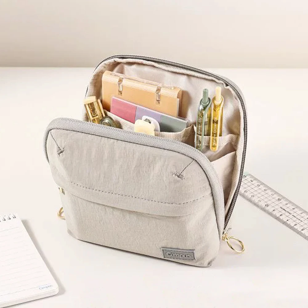 Japan Kokuyo Campus Pencil Case Large Opening Shell Storage Bag Multifunctional Storage Bag Learning Stationery  Pencil Pouch